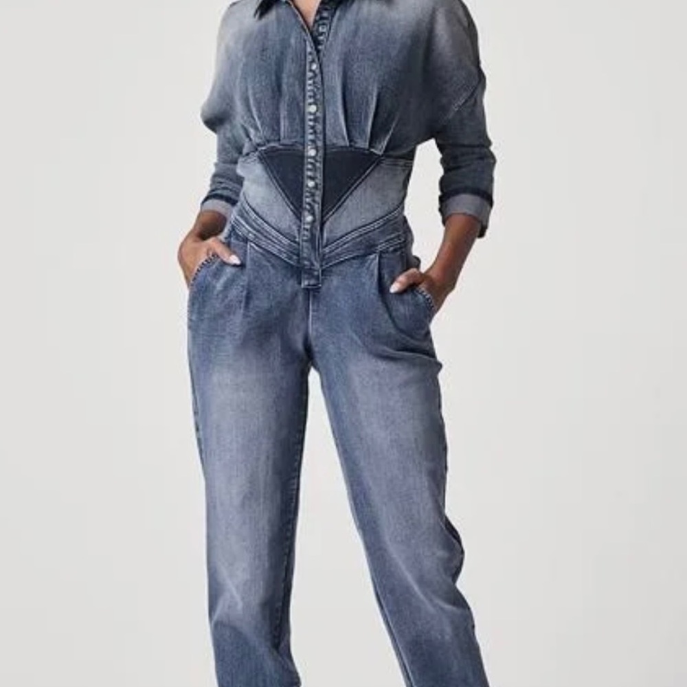 New Denim Patchwork Jumpsuit